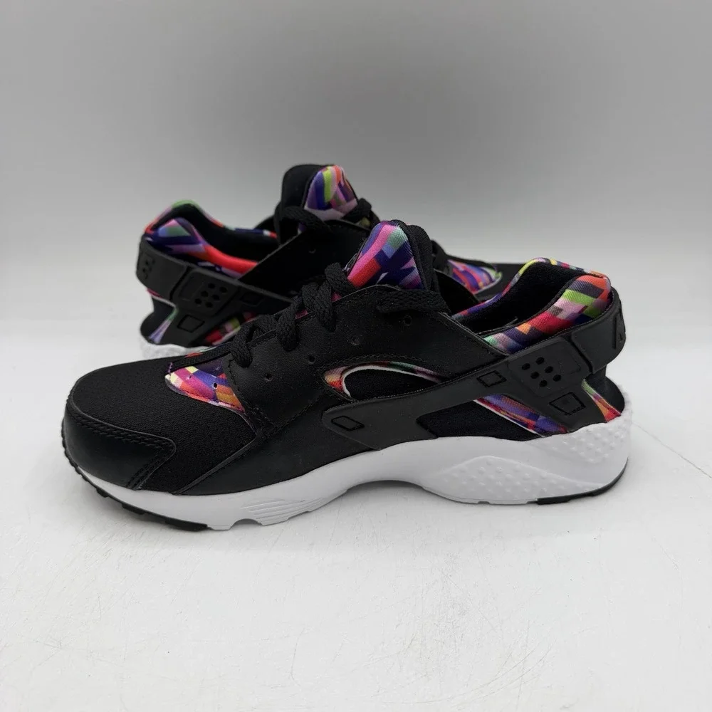 Nike Huarache Run Print PS Shoes YOUTH Girl Sz 3 Y Black/Hyper Violet 704947-003
